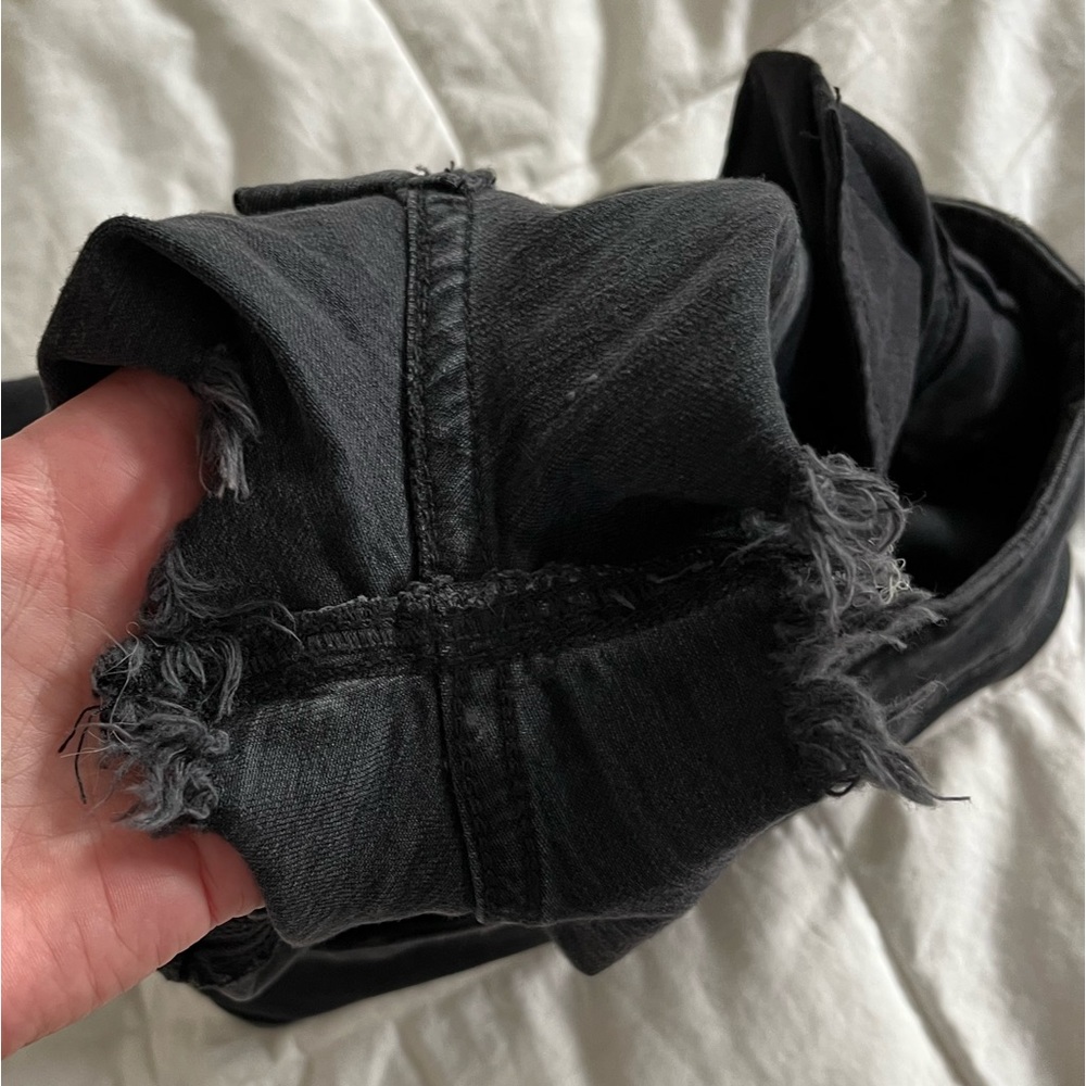 Black denim cut off shorts, size 2 - Picture 5 of 7